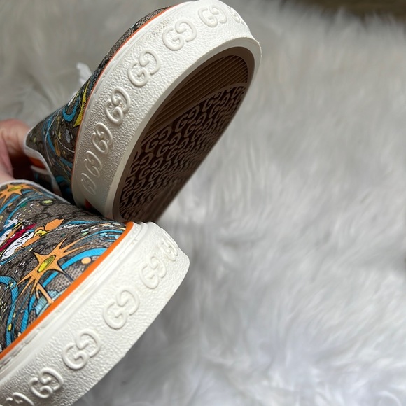 💯% Auth Men’s Gucci x Disney Donald Duck Men's Sneakers Gucci Sz 10 / US 11 - Picture 12 of 14